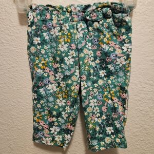 Carter's Floral Print Leggings - Green and Multicolor